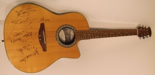 Elton John & Bernie Taupin Signed & Inscribed Ovation Guitar Owned by Taupin